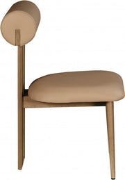Dario Vegan Leather Upholstered Dining Chair in Natural, Set of 2 - 917Tan-C
