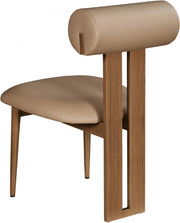 Dario Vegan Leather Upholstered Dining Chair in Natural, Set of 2 - 917Tan-C
