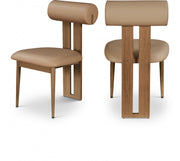 Dario Vegan Leather Upholstered Dining Chair in Natural, Set of 2 - 917Tan-C