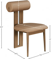 Dario Vegan Leather Upholstered Dining Chair in Natural, Set of 2 - 917Tan-C