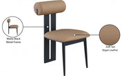 Dario Vegan Leather Upholstered Dining Chair in Natural, Set of 2 - 922Tan-C