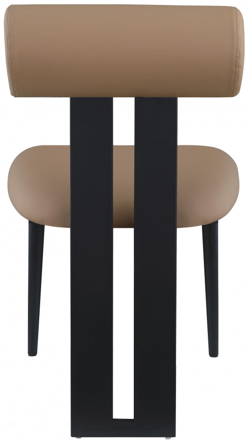 Dario Vegan Leather Upholstered Dining Chair in Natural, Set of 2 - 922Tan-C