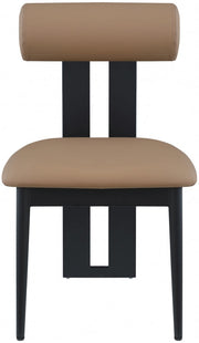 Dario Vegan Leather Upholstered Dining Chair in Natural, Set of 2 - 922Tan-C