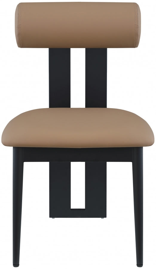 Dario Vegan Leather Upholstered Dining Chair in Natural, Set of 2 - 922Tan-C