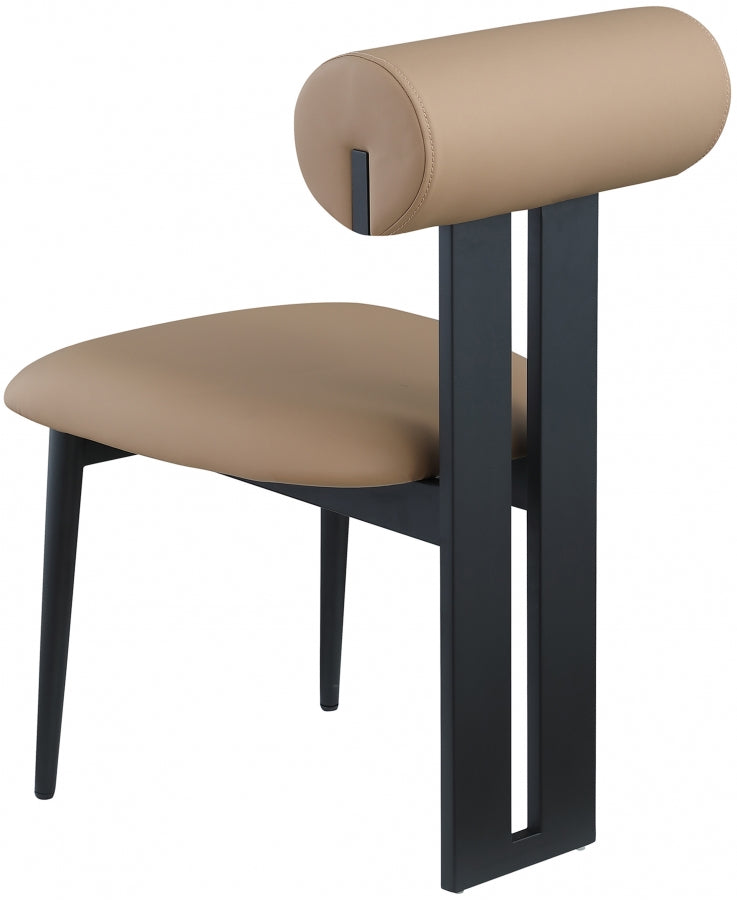 Dario Vegan Leather Upholstered Dining Chair in Natural, Set of 2 - 922Tan-C