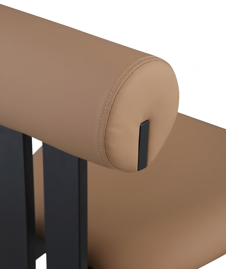 Dario Vegan Leather Upholstered Dining Chair in Natural, Set of 2 - 922Tan-C