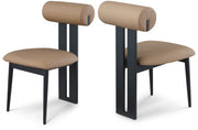 Dario Vegan Leather Upholstered Dining Chair in Natural, Set of 2 - 922Tan-C