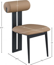 Dario Vegan Leather Upholstered Dining Chair in Natural, Set of 2 - 922Tan-C