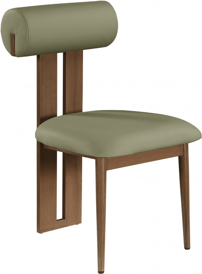 Dario Vegan Leather Upholstered Dining Chair in Olive, Set of 2 - 917Olive-C