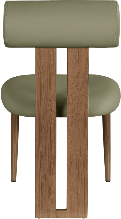 Dario Vegan Leather Upholstered Dining Chair in Olive, Set of 2 - 917Olive-C