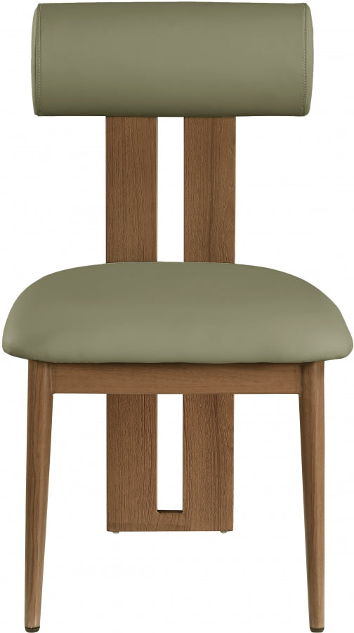Dario Vegan Leather Upholstered Dining Chair in Olive, Set of 2 - 917Olive-C