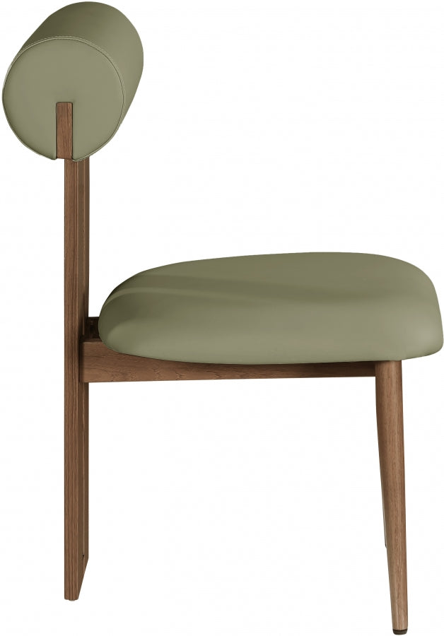 Dario Vegan Leather Upholstered Dining Chair in Olive, Set of 2 - 917Olive-C