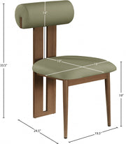 Dario Vegan Leather Upholstered Dining Chair in Olive, Set of 2 - 917Olive-C