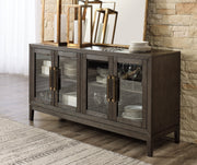 Dark Brown Burkhaus Counter Height Dining Table and 4 Barstools with Storage - PKG019511