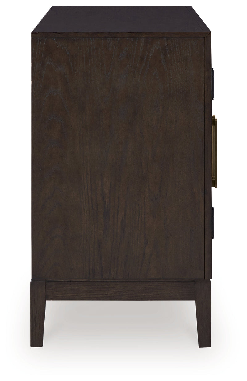 Dark Brown Burkhaus Counter Height Dining Table and 6 Barstools with Storage - PKG019512