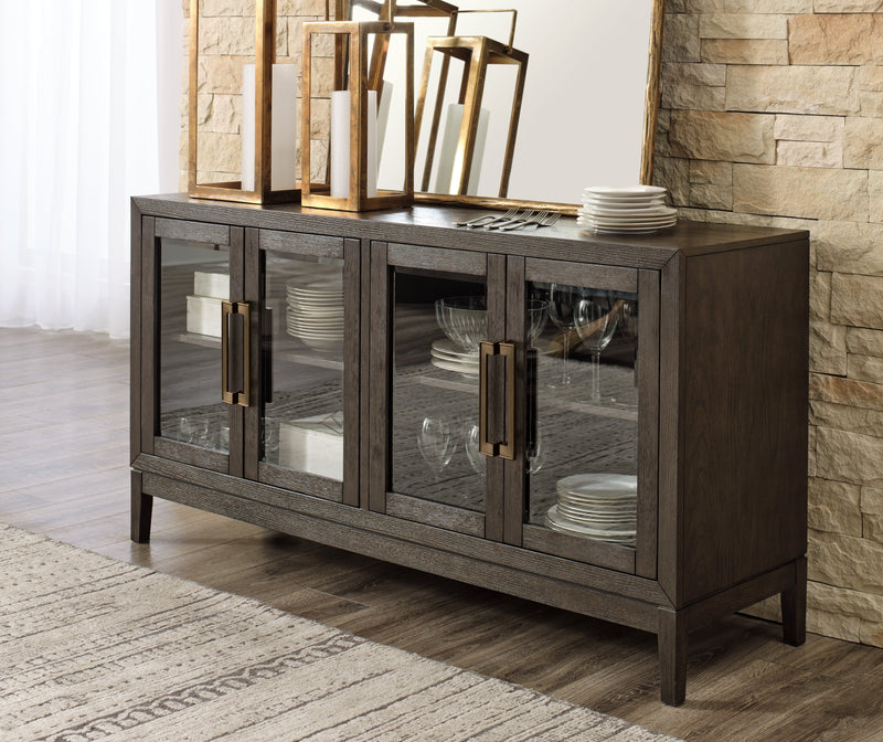 Dark Brown Burkhaus Counter Height Dining Table and 6 Barstools with Storage - PKG019512