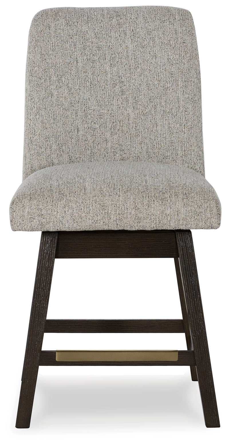 Dark Brown Burkhaus Counter Height Dining Table and 6 Barstools with Storage - PKG019512