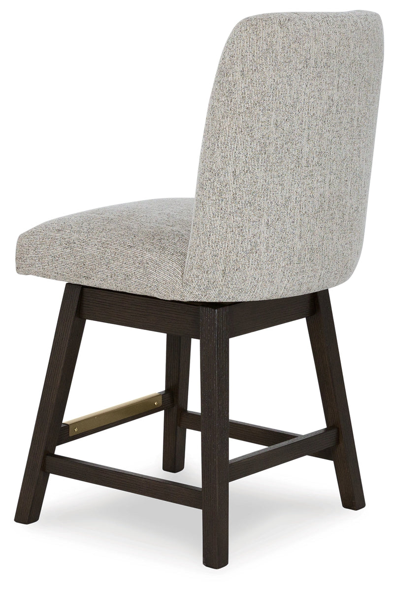 Dark Brown Burkhaus Counter Height Dining Table and 6 Barstools with Storage - PKG019512