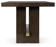 Dark Brown Burkhaus Counter Height Dining Table and 6 Barstools with Storage - PKG019512