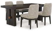 Dark Brown Burkhaus Dining Table and 4 Chairs - PKG014005