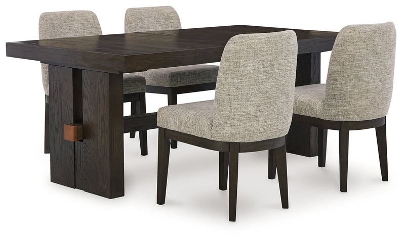 Dark Brown Burkhaus Dining Table and 4 Chairs - PKG014005