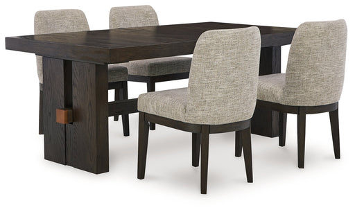 Dark Brown Burkhaus Dining Table and 4 Chairs - PKG014005