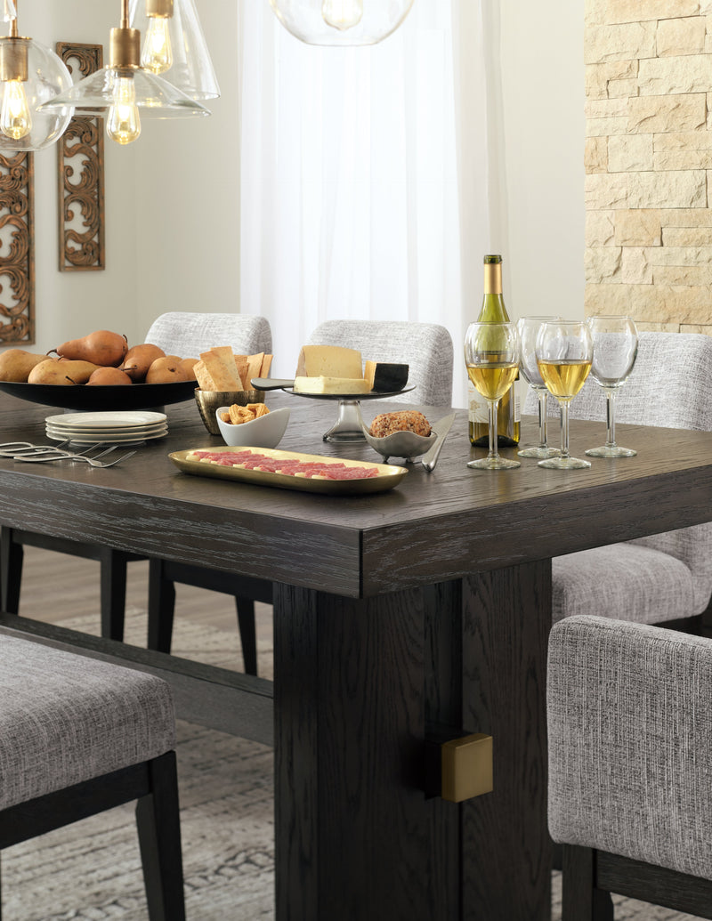 Dark Brown Burkhaus Dining Table and 4 Chairs - PKG014005