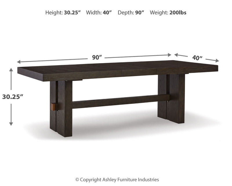 Dark Brown Burkhaus Dining Table and 4 Chairs - PKG014005