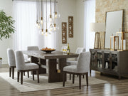 Burkhaus Dark Brown Dining Table and 6 Side Chairs from Ashley - Luna Furniture
