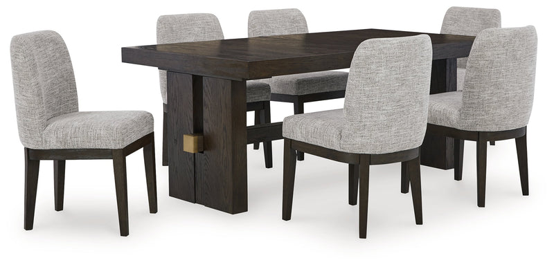 Dark Brown Burkhaus Dining Table and 6 Chairs - PKG014939
