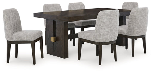 Dark Brown Burkhaus Dining Table and 6 Chairs - PKG014939