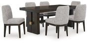 Burkhaus Dark Brown Dining Table and 6 Side Chairs from Ashley - Luna Furniture