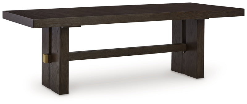Burkhaus Dark Brown Dining Table and 6 Side Chairs from Ashley - Luna Furniture