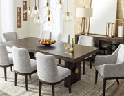 Dark Brown Burkhaus Dining Table and 8 Chairs - PKG013372