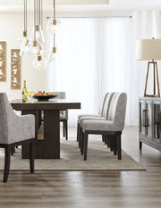 Dark Brown Burkhaus Dining Table and 8 Chairs - PKG013372