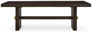 Dark Brown Burkhaus Dining Table and 8 Chairs with Storage - PKG013373