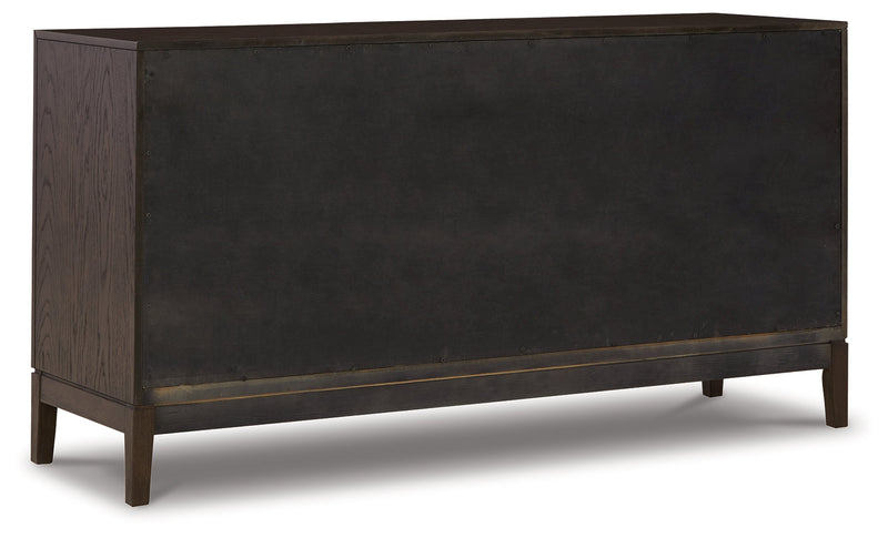 Dark Brown Burkhaus Dining Table and 8 Chairs with Storage - PKG013373