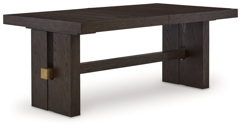 Dark Brown Burkhaus Dining Table and 8 Chairs with Storage - PKG013373