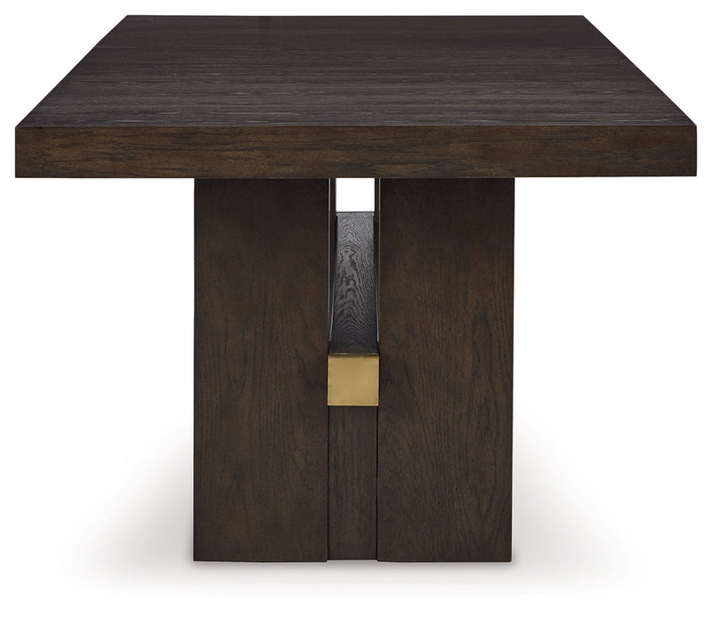 Dark Brown Burkhaus Dining Table and 8 Chairs with Storage - PKG013373
