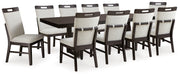 Dark Grayish Brown Neymorton Dining Table and 10 Chairs - PKG019475