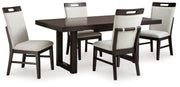 Dark Grayish Brown Neymorton Dining Table and 4 Chairs - PKG019472