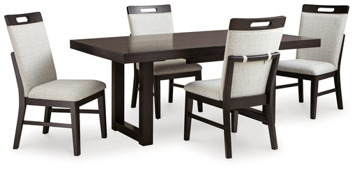 Dark Grayish Brown Neymorton Dining Table and 4 Chairs - PKG019472