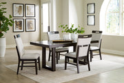 Dark Grayish Brown Neymorton Dining Table and 4 Chairs - PKG019472