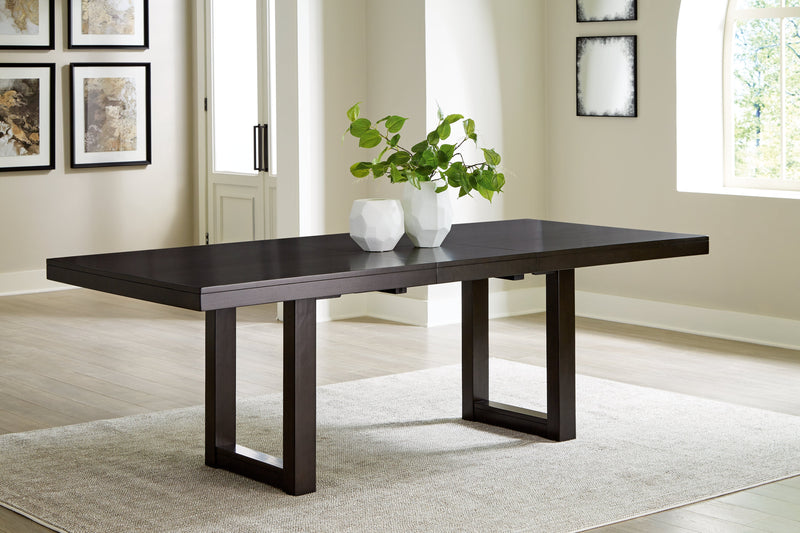 Dark Grayish Brown Neymorton Dining Table and 8 Chairs - PKG019474