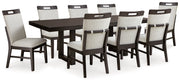 Dark Grayish Brown Neymorton Dining Table and 8 Chairs - PKG019474