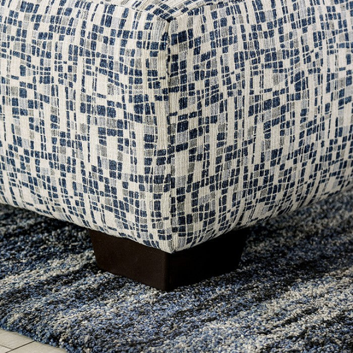 Darlington Ivory/Navy Ottoman - SM5412-OT