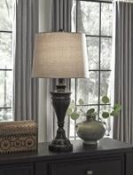 Darlita Bronze Finish Table Lamp (Set of 2) - Gate FurnitureTable Lamp Pair