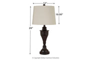 Darlita Bronze Finish Table Lamp (Set of 2) - Gate FurnitureTable Lamp Pair