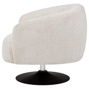 Dave Upholstered Barrel Back Swivel Club Chair Beige - 905739