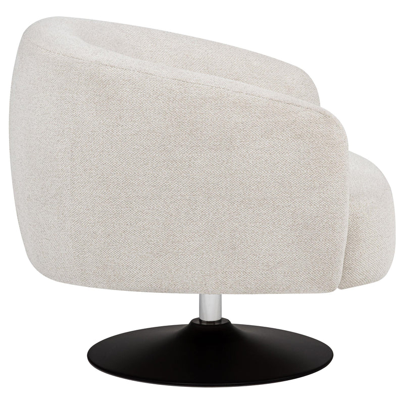 Dave Upholstered Barrel Back Swivel Club Chair Beige - 905739